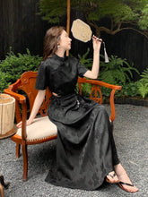 Women's Traditional Chinese Style Jacquard Side Knot Improved Outfit